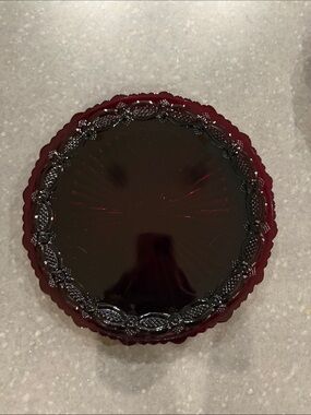 Avon Cape Cod Deep Burgundy Glass Plate Set of 4